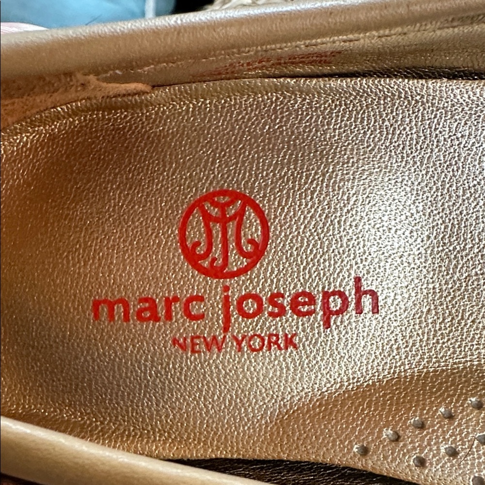 Marc Joseph New York Leather Leopard Print Flats with Gold Buckle size 9.5 - Picture 4 of 6